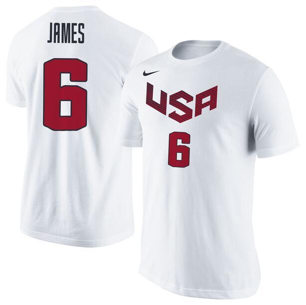 Men's USA Basketball LeBron James Nike White Name & Number T-Shirt,We sell and wholesale Men's USA Basketball LeBron James Nike White Name & Number T-Shirt on line form chian!